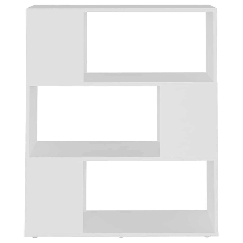 Générique Biblioteka biała 80x24x94 cm 3 przegródki | Przegroda na części, solidna półka, schowek na książki i DVD, klasyczna dekoracja