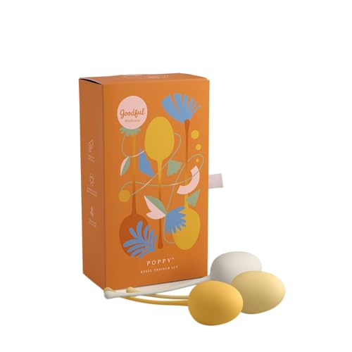 Goodful Wellness Poppy Kegel Trainer Set – Premium Kegel Exercise Balls for Pelvic Strengthening, Postpartum Recovery, and Bladder Control, Body-Safe Silicone, Perfect for Women’s Intimate Wellness