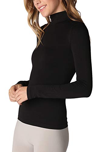 NIKIBIKI Women Seamless Long Sleeve Mock Neck Top, Made in U.S.A, One Size2