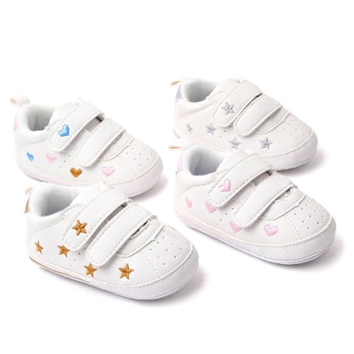 Image of Clowora Baby Boys Girls Shoes Non-Slip Rubber Sole Sneakers Infant First Walking Toddler Crib Shoes Newborn Loafers Flats.