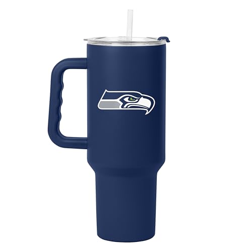 FANMATS NFL Seattle Seahawks Stainless Steel 40 oz Handle Tumbler 40 Fluid Ounces | Team Color | Straw & Lid Included