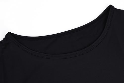 Hanyomo Mujeres Body de manga corta Básico Elástico Camisetas Yoga Tops Informal Mono Negro S