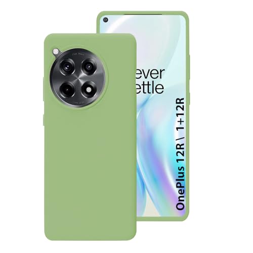 Image of LIRAMARK Liquid Silicone Soft Back Cover Case for OnePlus 12R 5G (Mint Green)