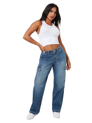 True Religion Women's SN Cargo Denim Pant: Elevated Style with Functional Utility2