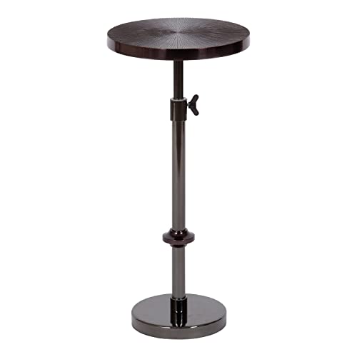 Kate and Laurel Engles Transitional Adjustable-Height Pedestal Drink Table; 10 x 10 x 30; Gray...