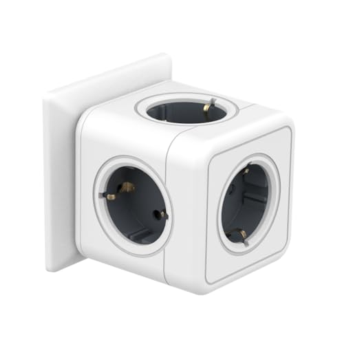 Steckdosenwürfel Mehrfachsteckdose 5-Fach Erweiterbare 3680W...