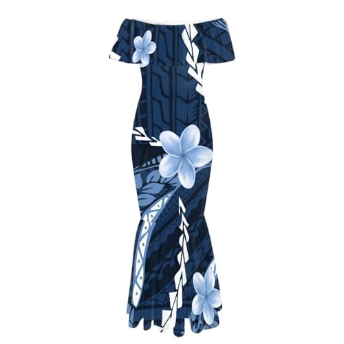 Image of Polynesian Dresses for Women Off Shoulder Maxi Dress Puletasi Samoan Dresses S-7XL