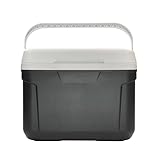 30 Quart Hard-Side Polypropylene Cooler, Gray, 28-Liter Capacity, Holds 42 Cans, with Cup Holders and Carry Handle, for Outdoor Use