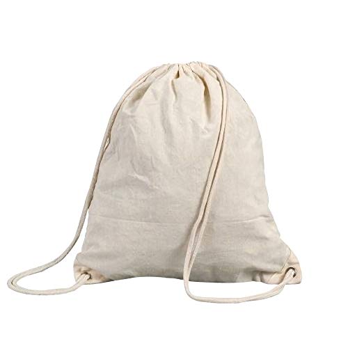 Shugon - Mochila saco/Mochila cuerdas lisa de algodón Modelo Stafford Deporte/Gimnasio - 13 Litros (Paquete de 2) (Talla Única) (Beige)