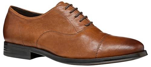 Geox U REZZONICO B, Oxford Hombre, Cognac, 44 EU