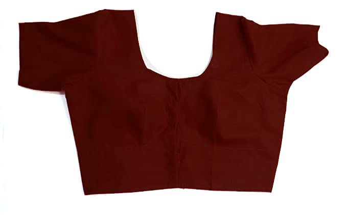 BB Women's Cotton Readymade Stitched Short Sleeves Saree Blouse, Color Maroon