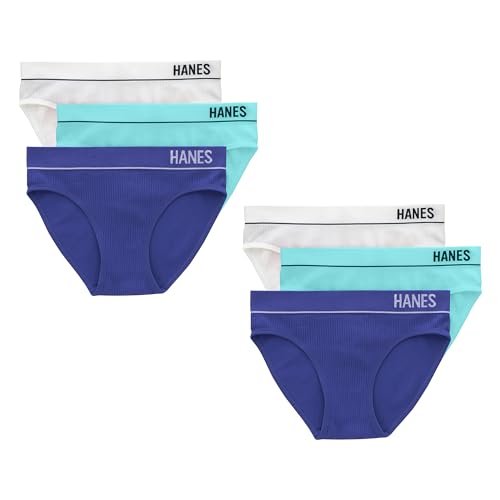 Image of Hanes Women's Originals Seamless Stretch Rib Bikini Panties Pack, Assorted Colors, 6-pack
