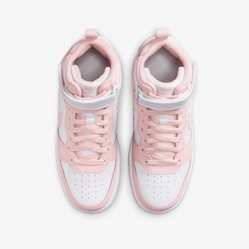 Nike Court Borough Mid 2 Big Kids' Shoes (CD7782-122, White/Echo Pink)4