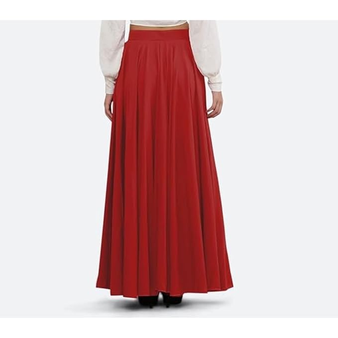 Image of JYESHTA Women's American Crepe Flared A Line Stitched Long Skirt with 12 Mtr Flare 40 in Height | Skirts for Women Long Length | Long Skirts for Girls