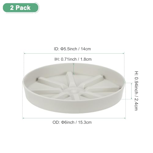M METERXITY 2-Pack Plant Saucer, 6 Inch Flower Pot Saucers - Image 2