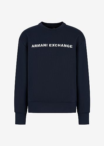 Armani Exchange Men's Jacquard Fleece Classic Simple Logo Pullover Sweatshirt3