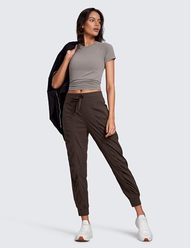 Image of CRZ YOGA Ease Line Joggers 26 inch /28.5 inch /30.5 inch | Casual, Lightweight, Ruched Design, Pockets, for Women