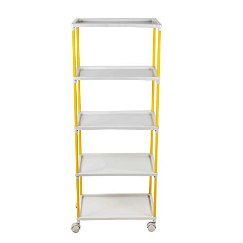 Image of Little One's Multipurpose 5 Plastic Shelf Storage Rack /Shoe Rack with Wheels, ISI Certifed, (Unbreakable Material), Tray 5