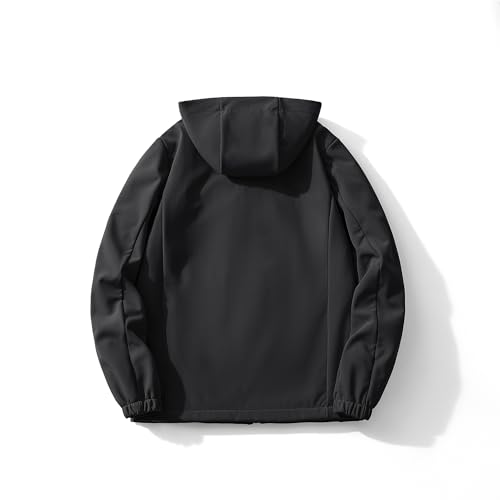 Men's Hooded Softshell Jacket Lightweight Windbreaker Warm Fleece Lined Water Resistant Winter Outdoor Hiking Coat2
