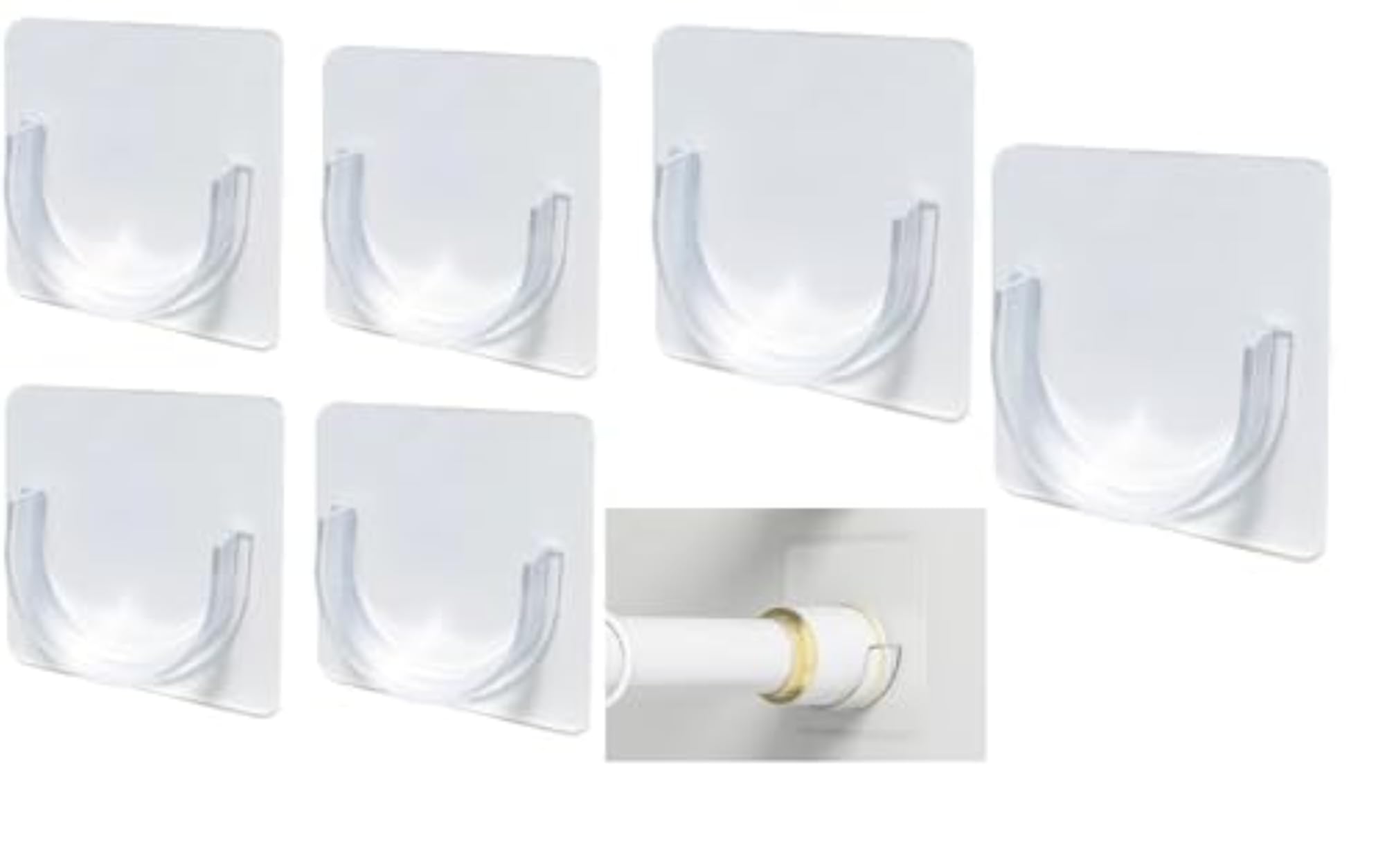 Transparent Curtain Rod Holder for Bathroom