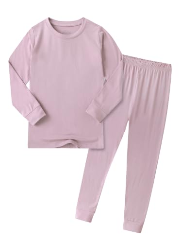 Image of Kids Boys Girls Soft 2-Piece Solid Long Sleeve Shirt and Pants Set