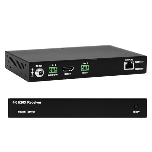 Image of 4K HDMI Over IP Matrix Extender Receiver for One to Many & Many to Many Video Matrix Setup, Up to 120m Over Network Switch, APP Control, Video Wall, Seamless Switching, PoE, RS232, Audio, Decoder