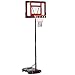 HOMCOM Canasta de Baloncesto Ajustable de 205-261 cm Aro de Baloncesto con Soporte de Acero Base Rellenable y 2 Ruedas de Transporte para Niños y Adultos Rojo Negro