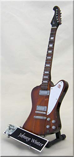 JOHNNY WINTER Guitare Miniature avec médiator Firebird - Les Beatles, Paul McCartney, John Lennon, RIngo Starr, George Harrison JOHNNY WINTER Guitare Miniature avec médiator Firebird