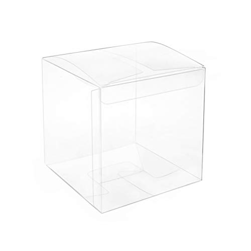 Clear Plastic Box 2x2x2 inch for Gift Candy Treat Cupcake Transparent Packing Box Party Favors Box 50pc by MOWO