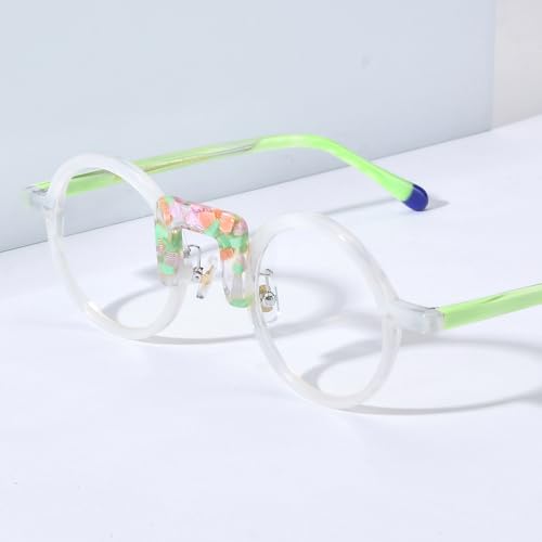Image of HEPIDEM Multicolor Acetate Glasses Frame Men Women Round Eyeglasses Optical Spectacles 9377