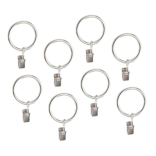 Alipis 1 Set Metal Drapery Rings with Clips Rustproof Curtain Hooks for Home Use for Living Bedroom and Bathroom Easy Installation and Disassembly