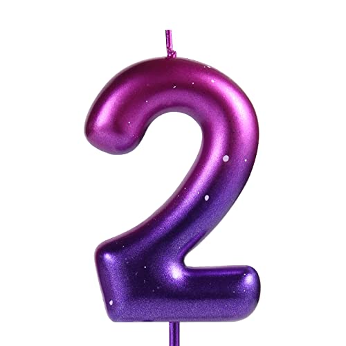 LUTER 2,36 Pollici Candeline Numero Viola e Blu