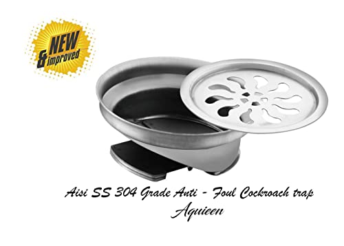 Image of Aquieen Shower Water Drainer Floor Bathroom Grating with Grade AISI 304 Anti-Foul Cockroach Trap (Wave Shower Drainer Center Hole, 36 inch x 4 inch)