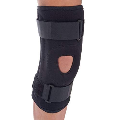 RolyanFit Knee Stabilizer, Size Large, Knee Brace with Buttress, Black Knee Support