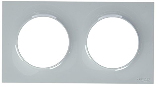 Schneider - Plaque de finition 2 postes entraxe 71mm - Gris - Odace
