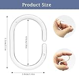Plastic Shower Curtain Rings - 24 Pack No Rust Bathroom Hooks with Silent Glide C-Shape Design, Rust Resistant Shower curtain hooks for Bathroom, Window Rod Quick Snap Installation (Clear) - Image 2