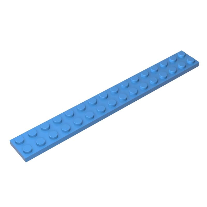 4282 Foundation Plate Plate 2x16 10 Pieces GDS-517 Compatible with Lego Building Blocks Color:Medium Blue โ image 1