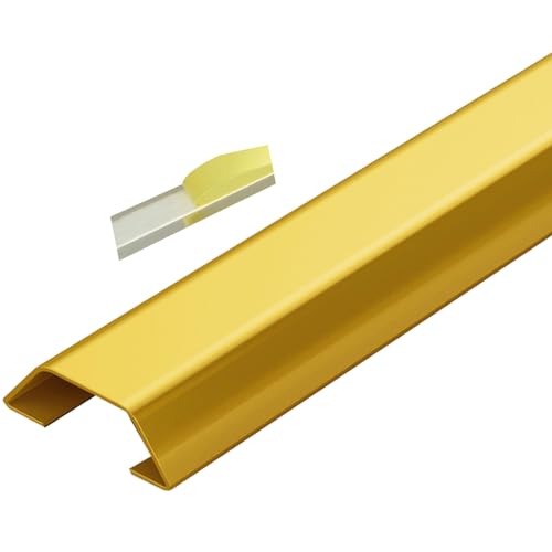 Canaletas para cables de acero inoxidable autoadhesivas para pared, para gestión de cables eléctricos en hogar, oficina y garaje, longitud 1 m (tamaño: dorado, No.2, ancho 20 mm) miniatura 1