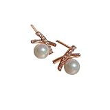 EBLIN Pendientes de perlas de agua dulce con temperamento de letra X para mujer, estilo barroco, Q178#