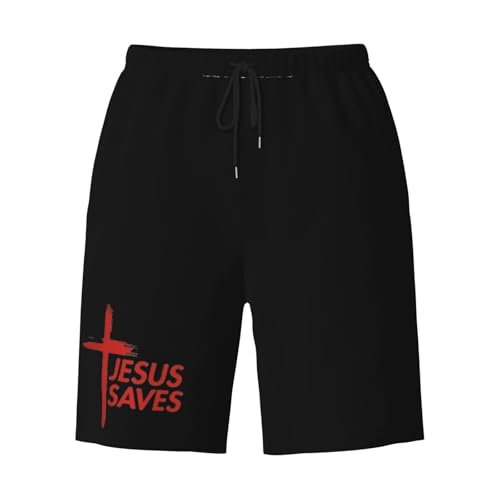 Christian Cross On The Field Men's Quick-Dry Board Shorts 7" - Swim Trunks Summer Hawaii Beach3