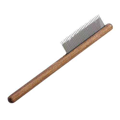 Wood Pet Comb, Grooming Removes Loose Undercoat Supplies Brush Hair Remover Tool, Combo