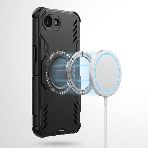 Image of ShieldTech Back Cover Case for Apple iPhone 16e | 360 Protection Mobile Phone Case Mag-Safe | Camera Protection | iPhone 16 e Cover | i Phone 16e - Black TPU+PC