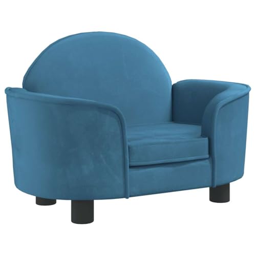 vidaXL Hundebett, Hundekissen mit weicher Polsterung, Hundesofa Hundecouch für kleine Hunde Haustiere, Haustierbett Katzenbett, Blau Samt