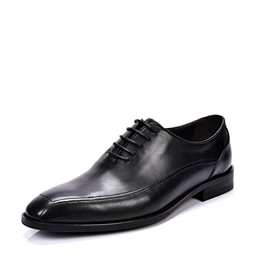 Zapatos de vestir para hombres de cuero con punta cuadrada y cordones elegantes