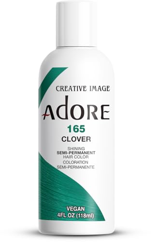 Adore Semi Permanent Hair Color (165 Clover) | Vegan & Cruelty-Free Green Hair Dye | No Ammonia, No Peroxide, No Alcohol | 4 Fl Oz