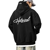 [Easykode] パーカー メンズ 長袖 トレーナー スウェット ショート丈 秋服 プルオーバー おしゃれ 刺繍 スエット プルパーカー 人気 ぱーかー 男女兼用 フード付き とれーなー カジュアル トップス かっこいい 服 ストリート系 フーディー hoodie 秋 冬 春 black 2XL