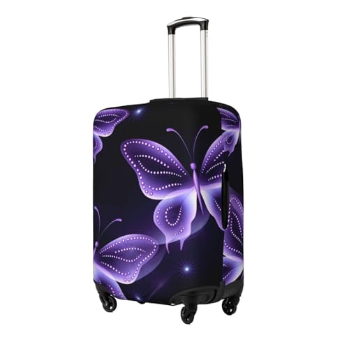 Beautiful Purple Butterfly Print Luggage Suitcase Covers Elastic Washable Luggage Protector Luggage Covers For Suitcase2