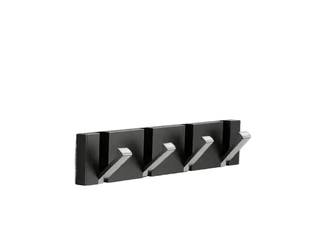 Hgniang Dark Grey Black Towel Hanger Robe Hook Folding Clothes Gold Rack Aluminum Kitchen Door Wall Mounted
