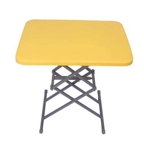 GrdMisスタンディングデスク 卓上 64*44.5*67cm 昇降デスク 小さめ ?量 高さ調整可能 折りたたみ収納 組み立て不要 昇降式 座位スタンディングデスク PE板+鋼管製で 屋外および家庭用 (64*44.5*67cm,イエロー)