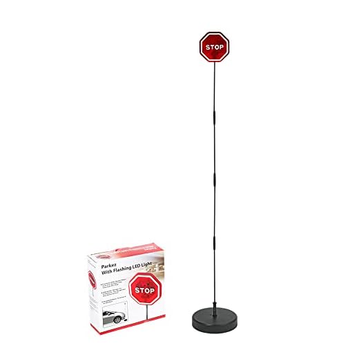 Reswish LED Light Parking Stop Sign,Smart Parking LED Garage Flashing Warning Stop Sign, Parking Assist LED Stop Sign Parking Assistant with Flashing Signal for Garage